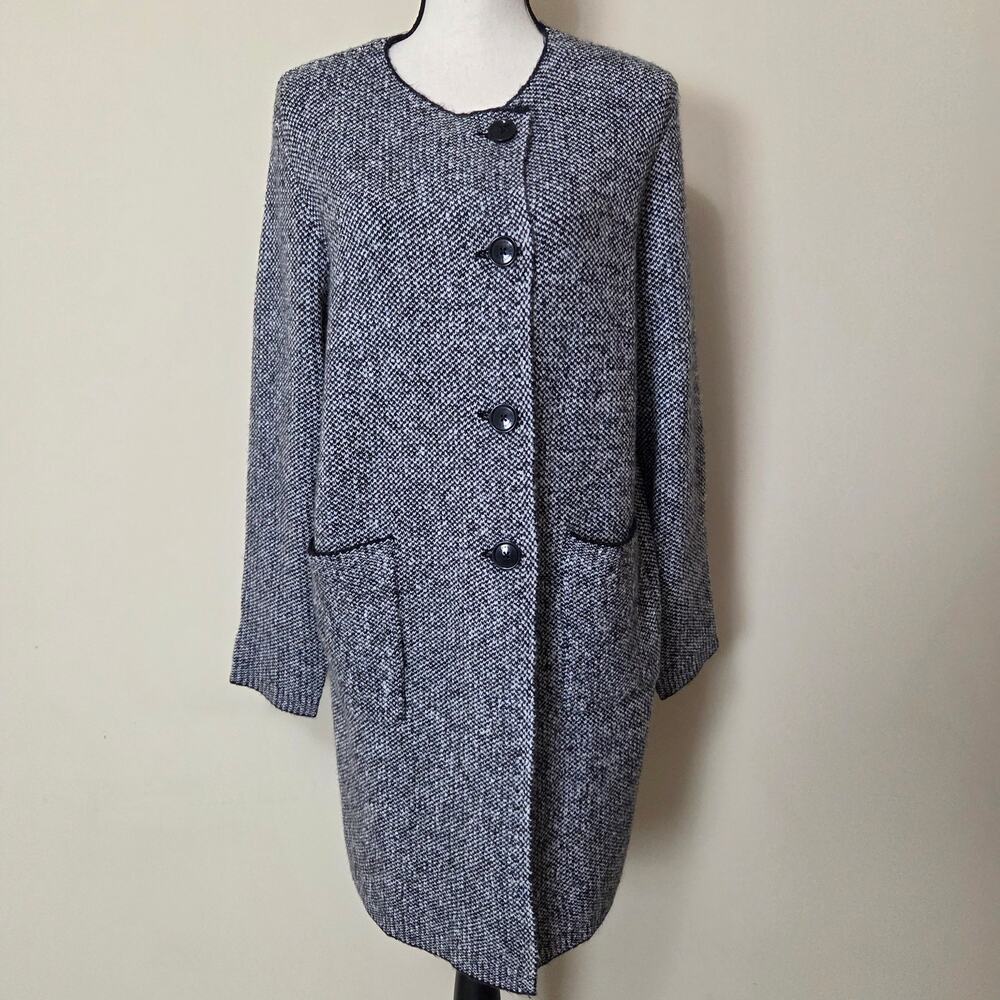 NWT Liz Claiborne XL Long Button Front Long Sleeve Knit Cardigan Sweater Coat
